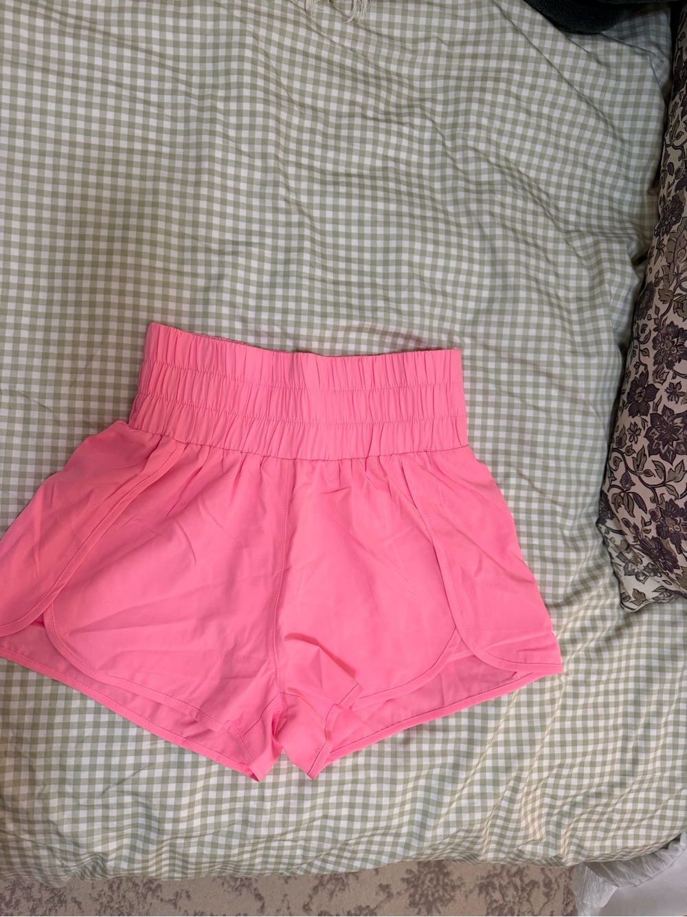 Pink lily High-Waist Pink Women's Athletic Shorts